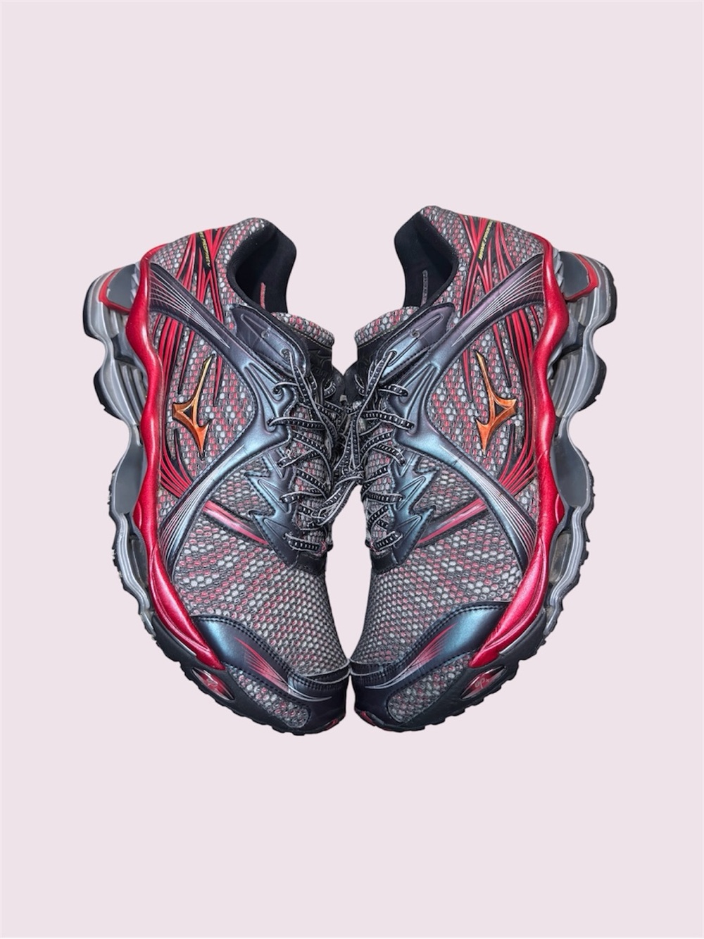 MIZUNO WAVE PROPHECY 1 D1GA2651 01 Red Gunmetal Size 14 Lifestyle Shoes